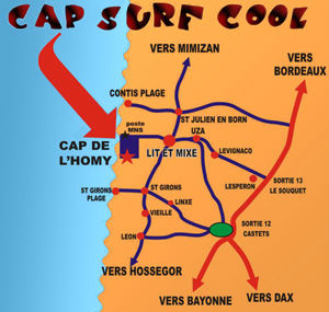 carte situation cap surf cool