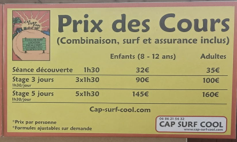 Cap surf cool, école de surf, Lit et Mixe, Cap de l'Homy